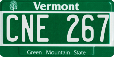 VT license plate CNE267