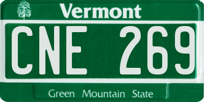 VT license plate CNE269
