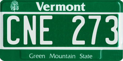VT license plate CNE273