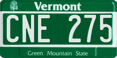 VT license plate CNE275