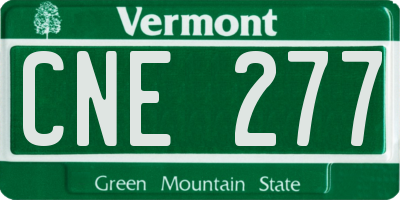 VT license plate CNE277