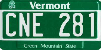 VT license plate CNE281