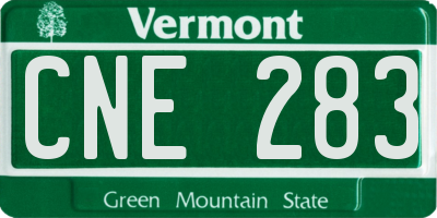 VT license plate CNE283