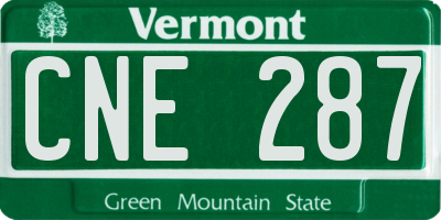 VT license plate CNE287