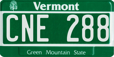 VT license plate CNE288