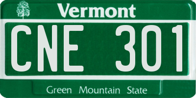 VT license plate CNE301