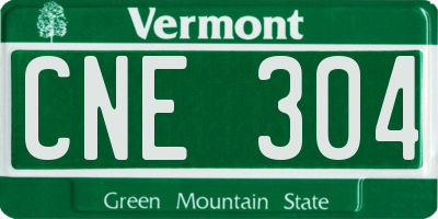 VT license plate CNE304