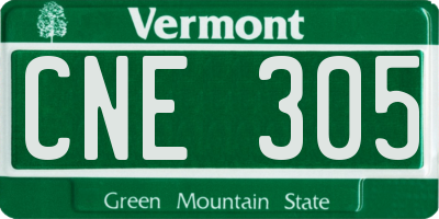 VT license plate CNE305