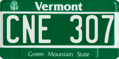 VT license plate CNE307