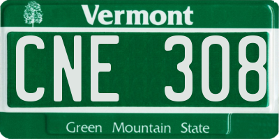 VT license plate CNE308