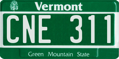 VT license plate CNE311