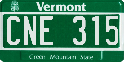 VT license plate CNE315