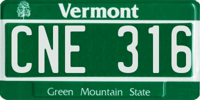 VT license plate CNE316