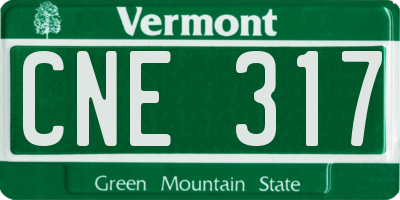 VT license plate CNE317