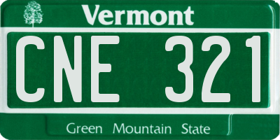 VT license plate CNE321