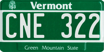 VT license plate CNE322
