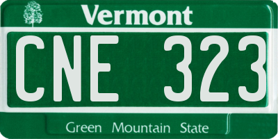 VT license plate CNE323