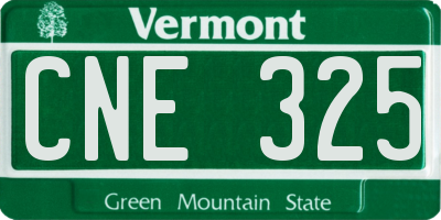 VT license plate CNE325
