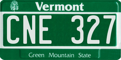 VT license plate CNE327
