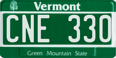 VT license plate CNE330