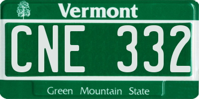 VT license plate CNE332