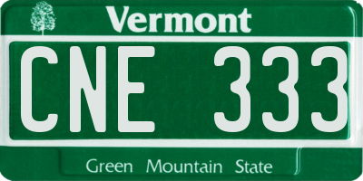 VT license plate CNE333