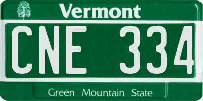 VT license plate CNE334