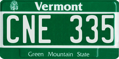 VT license plate CNE335