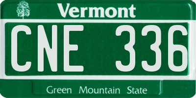 VT license plate CNE336