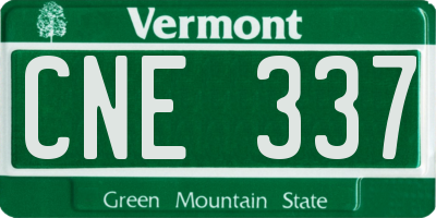 VT license plate CNE337