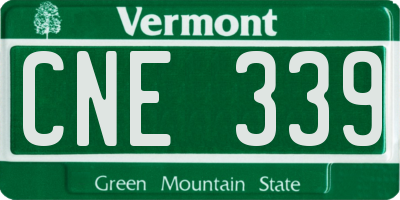VT license plate CNE339