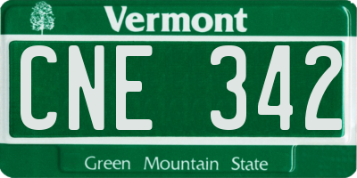 VT license plate CNE342