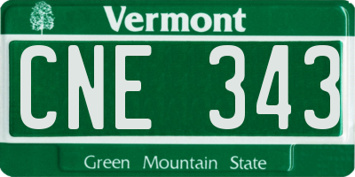 VT license plate CNE343