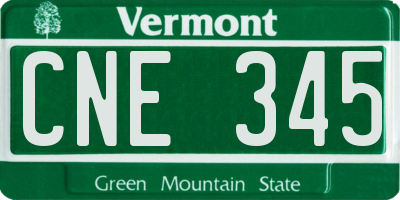 VT license plate CNE345