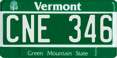 VT license plate CNE346