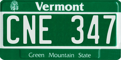 VT license plate CNE347