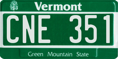 VT license plate CNE351