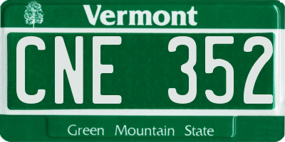 VT license plate CNE352