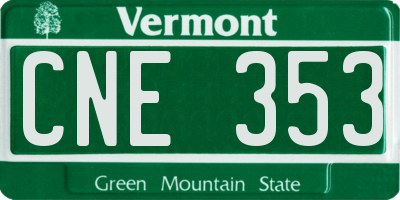 VT license plate CNE353