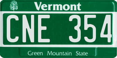VT license plate CNE354
