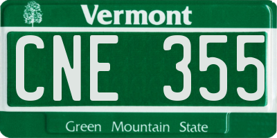 VT license plate CNE355
