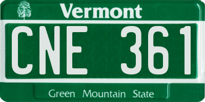 VT license plate CNE361