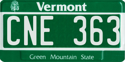 VT license plate CNE363
