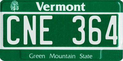 VT license plate CNE364