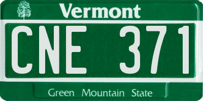 VT license plate CNE371