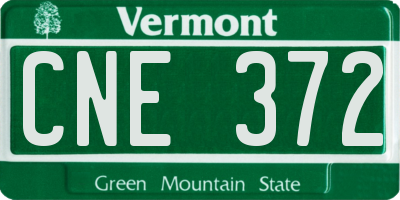VT license plate CNE372