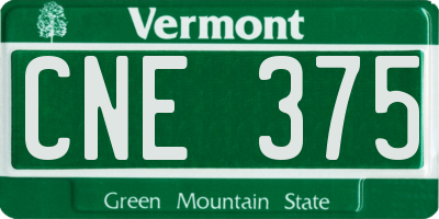 VT license plate CNE375