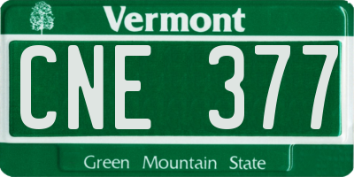 VT license plate CNE377