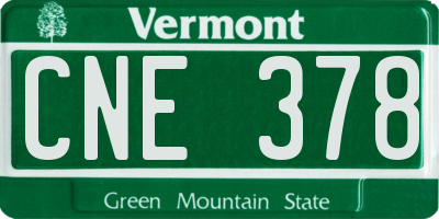 VT license plate CNE378