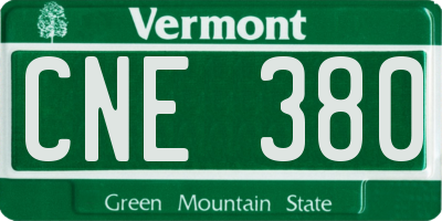 VT license plate CNE380